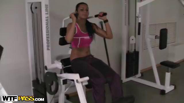 Solarium with sporty girlfriend