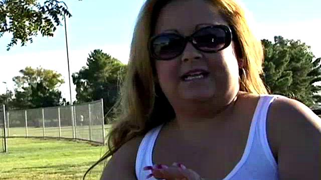 Curvy Blonde in a Park