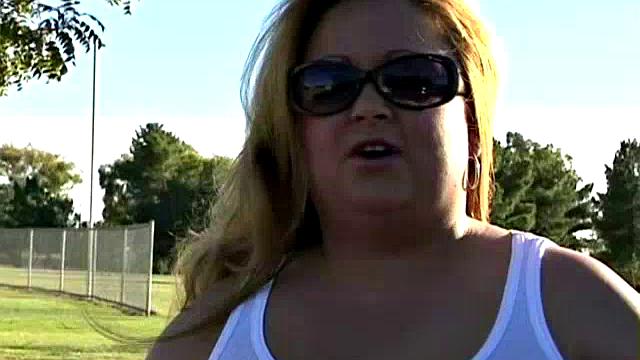 Curvy Blonde in a Park