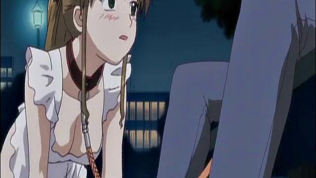 Maid In Apron Humiliated And Walked With A Leash