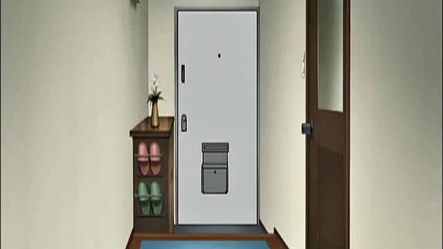 мультяшная горничная в одном фартучке и на поводке - курьеру такой поворот не снился