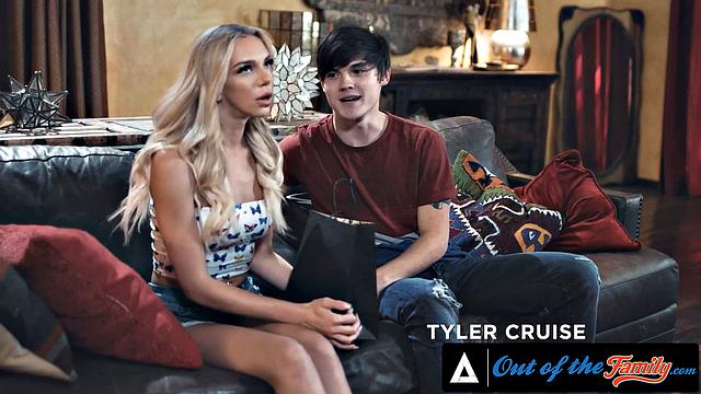 OUT OF THE FAMILY - Horny MILF Has Threesome With Stepfamily