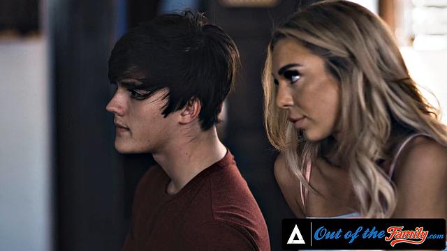 OUT OF THE FAMILY - Horny MILF Has Threesome With Stepfamily