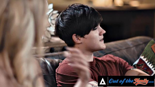 OUT OF THE FAMILY - Horny MILF Has Threesome With Stepfamily