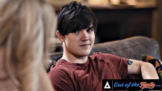 OUT OF THE FAMILY - Horny MILF Has Threesome With Stepfamily