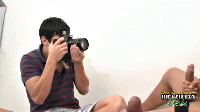 It isn't long before Horacio Cruz and Josue Oliviera have Renato Morales hard pressed to keep his shirt on and dick in his pants. Horacio wouldn't be satisfied if only one dick got off because of his sexy asshole.