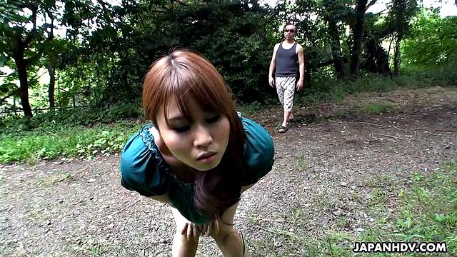 Chubby babe gets fucked in a local forest