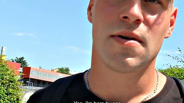 Picked up stud gets outdoor forest assfuck in POV