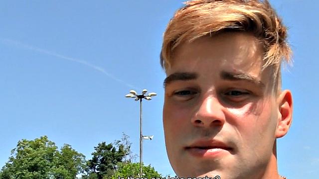 Picked up stud gets outdoor forest assfuck in POV