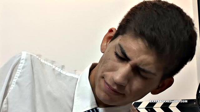 Young Lance has been a bad boy and he's sent to the priest's office for some discipline. Ruben tells the boy to pull down his pants and bend over for a paddling.