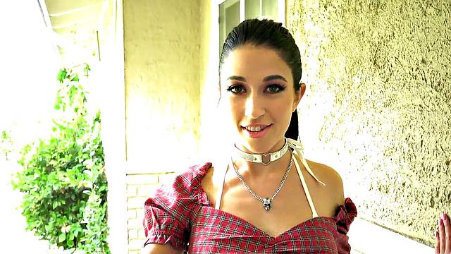 Medium boobs babe in heels gets banged in wet twat