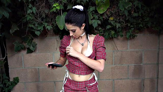 Medium boobs babe in heels gets banged in wet twat