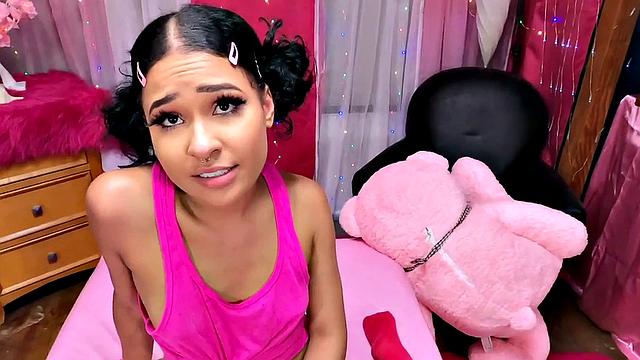 POV stepdaughter petite teen screwed after deepthroating