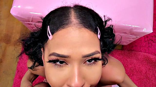 POV stepdaughter petite teen screwed after deepthroating