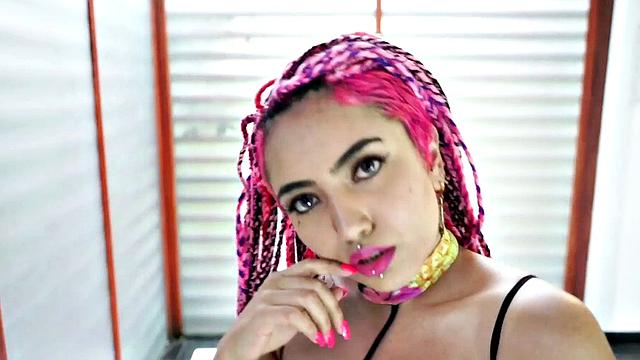 Pink-Hair Latina Gets Pounded