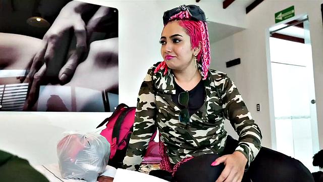 Pink-Hair Latina Gets Pounded