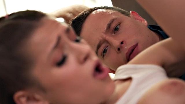 Cockhungry 21yo riding BF on sofa after spanking