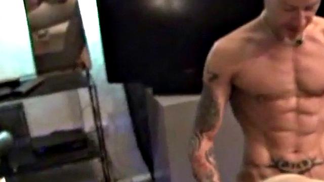 Amateur tattooed German top fucks stud's asshole