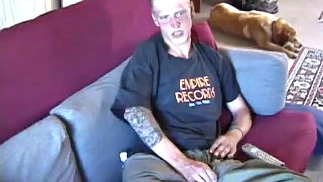 Freckled face Brandon invites us to watch him jack off, which really turns him on. The pants strip off and his anal toy goes in, Brandon keeps stroking along through it all.