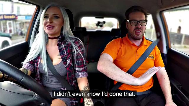 Bigtit babe gets pussy and ass drilled by driving instructor