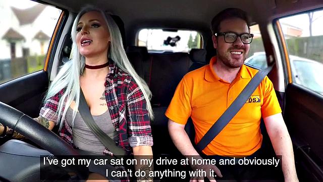 Bigtit babe gets pussy and ass drilled by driving instructor