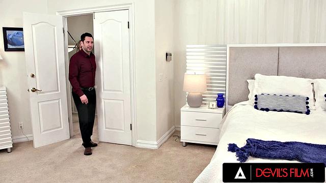 DEVILS FILM - Stunning Wife Masturbates While Watching Hubby Fuck Teen Mistress Athena Faris