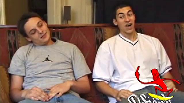 Gunner and Levi work up hardons, then strip naked and get down to business. These horny guys exchange blowjobs until they both blow big messy cum loads.