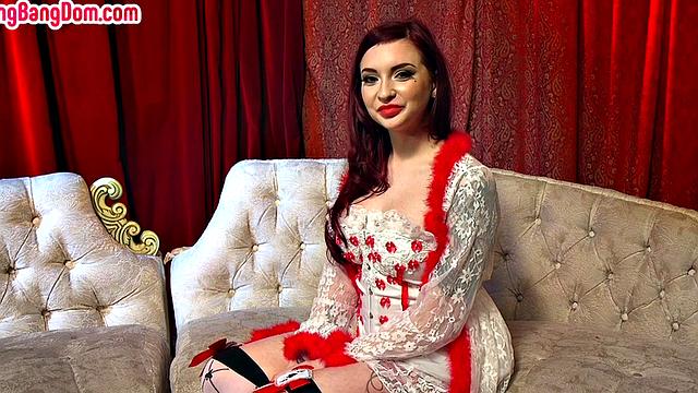 Redhead busty tattooed used in hardcore gangbang