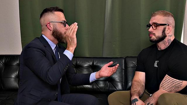 Mesmerized hunk fucked by therapist instead of a seance