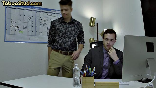 Office twunk tempting boss