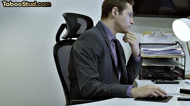 Office twunk tempting boss