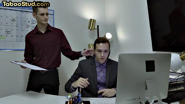 Office twunk tempting boss