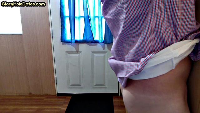 Gloryhole bearded guest cocksucking