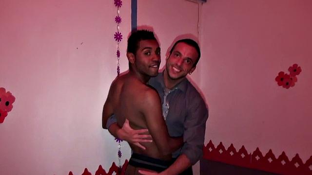 Real jockstrap 21yo Ebony bottom gets fucked in room