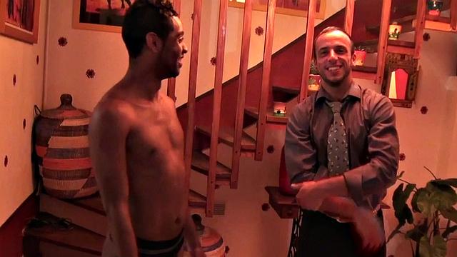 Real jockstrap 21yo Ebony bottom gets fucked in room