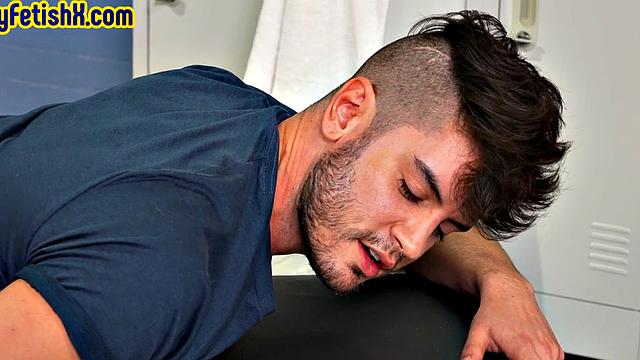 Barebacked stud filled in by perverted fucker