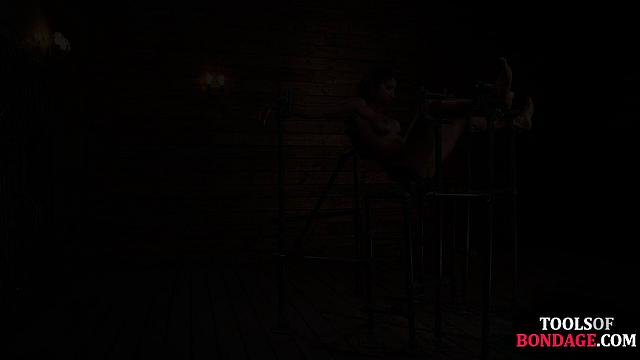 Tied busty bitch toyed by master