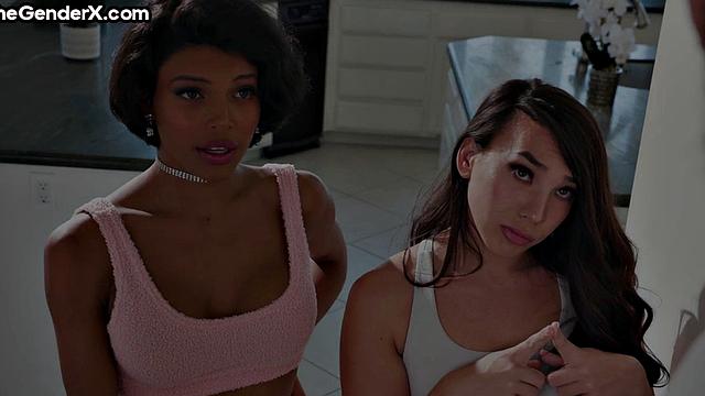 Cutie Tgirls facefucking their boyfriend