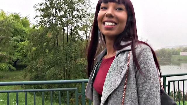 Watch this Ebony goddess get fucked hard in a car by a lucky dude