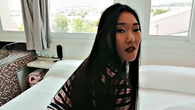 Wild Asian chick screams for more in POV cowgirl action