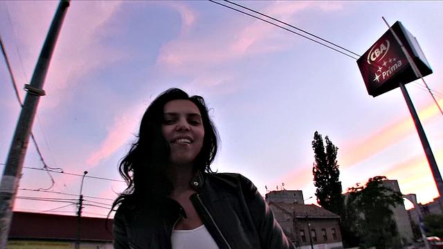 Watch this tattooed babe flash her tits and get her mouth filled with cum