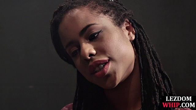 Classy mistress fingering hot ebony babe