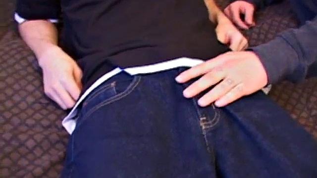 Levi is sprawled on the bed and working up a hardon when Rick unzips his pants and starts to blow him. After giving Levi some expert service, Rick fucks Levi in the ass.