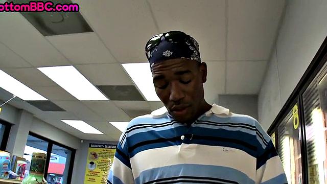 Black thug picked up and banged in store until he cums