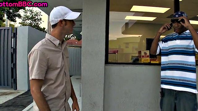 Black thug picked up and banged in store until he cums