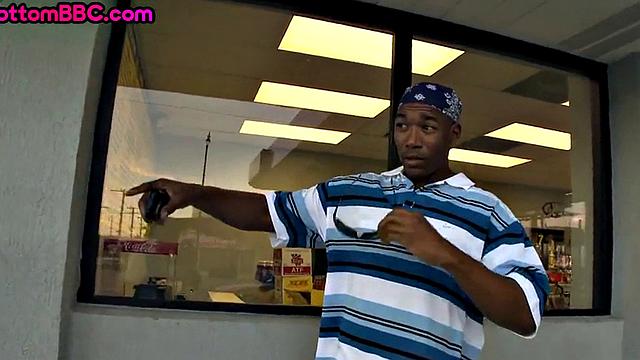 Black thug picked up and banged in store until he cums