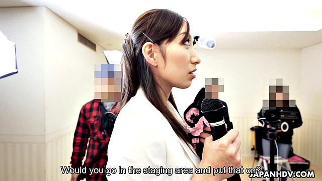 Kaori Nishio goes from tryouts to three cocks