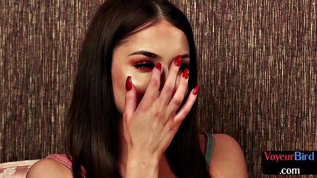 Cute voyeur giving JOI