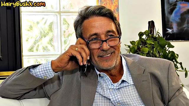 Bushy 21yo cutie pounded by DILF