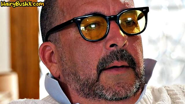 Bushy 21yo cutie pounded by DILF